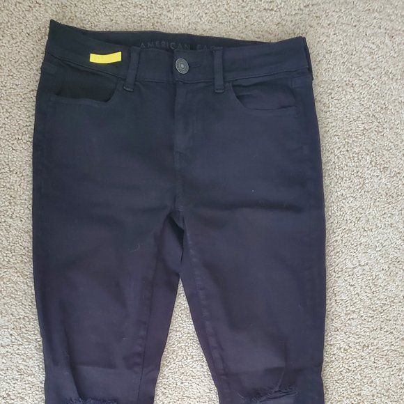 American Eagle Low Rise Short Skinny Black Jeggings - Picture 1 of 2